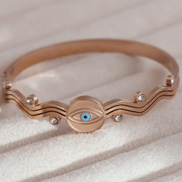 Serene Eye Rose Gold Charm Kada