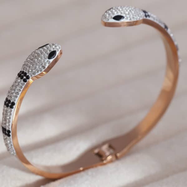 Serpent’s Elegance Rose Gold Snake Kada - Image 3