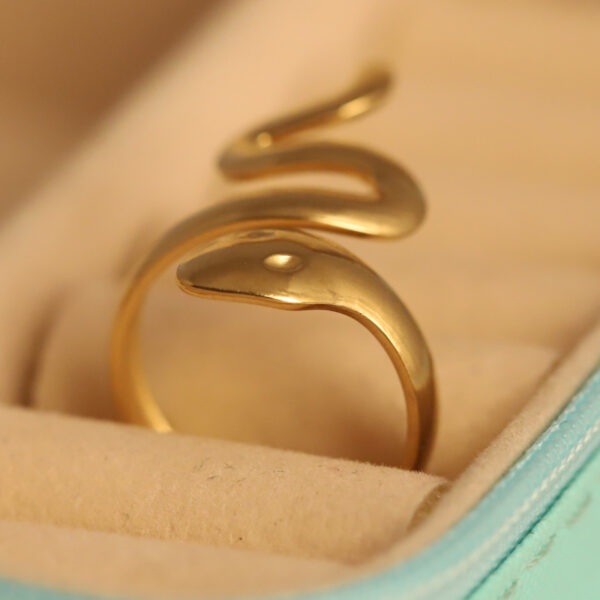 Serpent's Whisper Gold Ring - Image 3