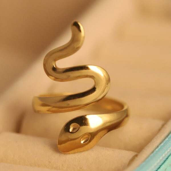 Serpent's Whisper Gold Ring - Image 2