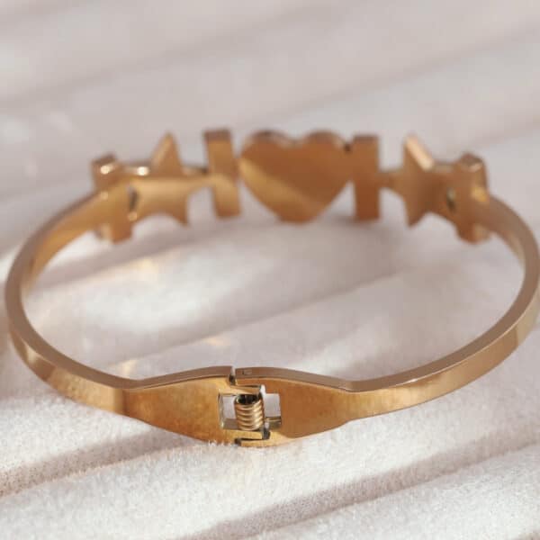 Starry Heart Rose Gold Charm Kada - Image 3