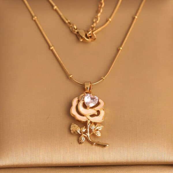 Timeless Rose Blossom Pendant Necklace