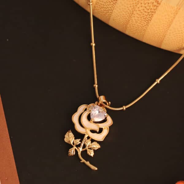 Timeless Rose Blossom Pendant Necklace - Image 2