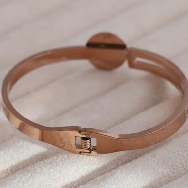 Turquoise Eye Rose Gold Charm Kada - Image 3