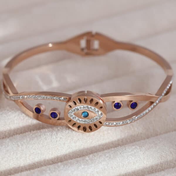Vibrant Eye Rose Gold Charm Kada